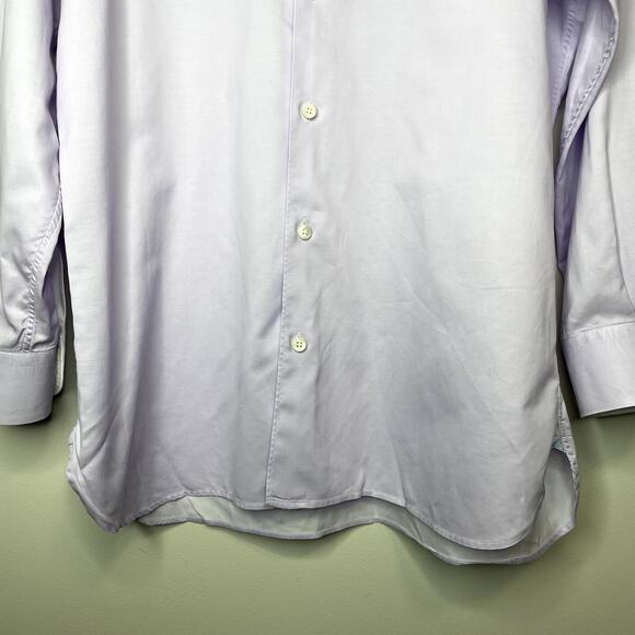 Ermenegildo Zegna Size M Dress Shirt Button Down Light Purple White Cuff Career - Picture 7 of 16